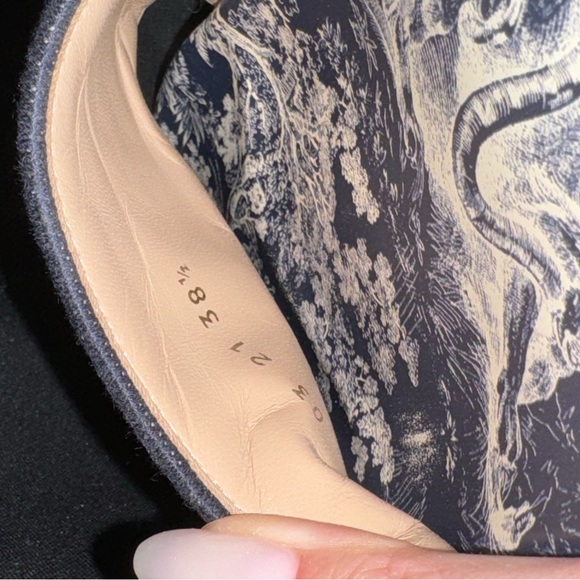 Dior woman DWay Slide 'Toile de Jouy Flowers Embroidered - Deep Blue - Picture 4 of 11